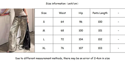 LVSANW American Retro Snake Print Wide Leg Jeans Women Y2K Streetwear Hip Hop Loose Wash Fashion Street High Waist Straight Jeans