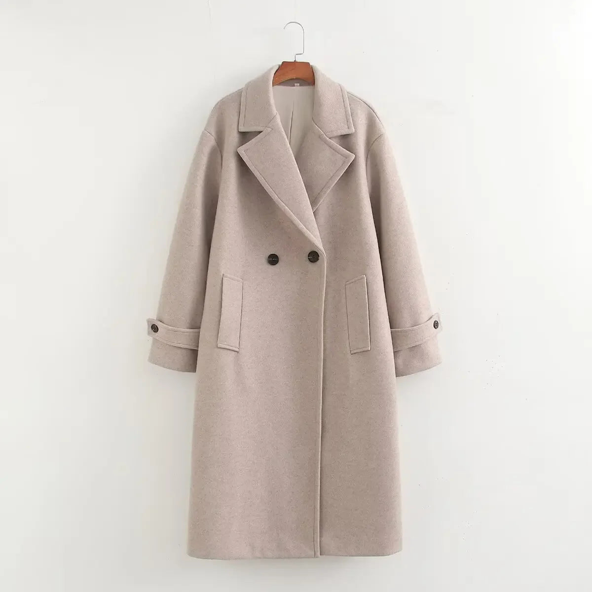 LVSANW SAW Fashionable Simple Loose-Fit Woolen Coat Jacket Extended Soft Texture Cross-Border European And American Style