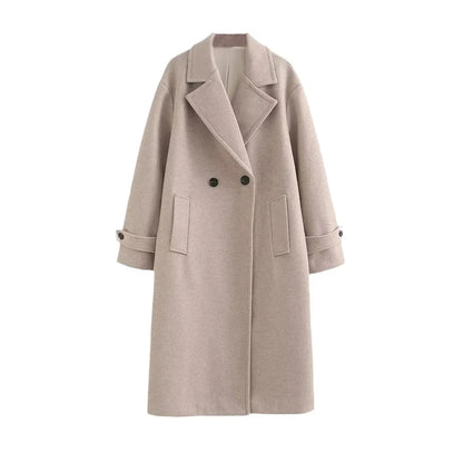 LVSANW SAW Fashionable Simple Loose-Fit Woolen Coat Jacket Extended Soft Texture Cross-Border European And American Style