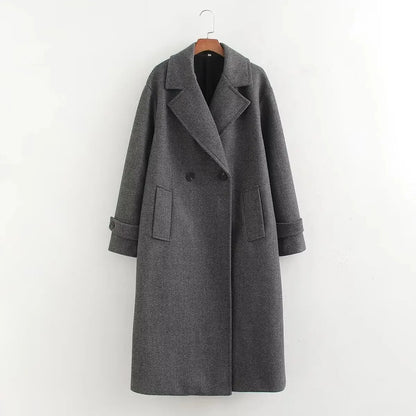 LVSANW SAW Fashionable Simple Loose-Fit Woolen Coat Jacket Extended Soft Texture Cross-Border European And American Style