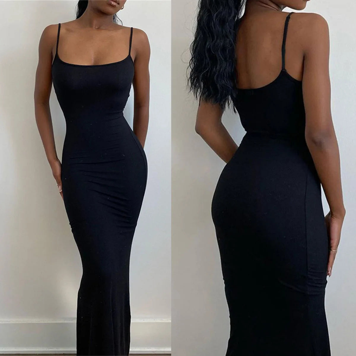 LVSANW Satin Slip Sleeveless Backless Maxi Dress Women 2024 Y2K Summer Bodycon Elegant Sexy Outfits Ladies Birthday Party Club Sundress