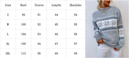 LVSANW Trendy Long Sleeve Semi High Neck Sweater Women's Snowflake Printed Knitted Top Autumn Temperament Casual Pullover