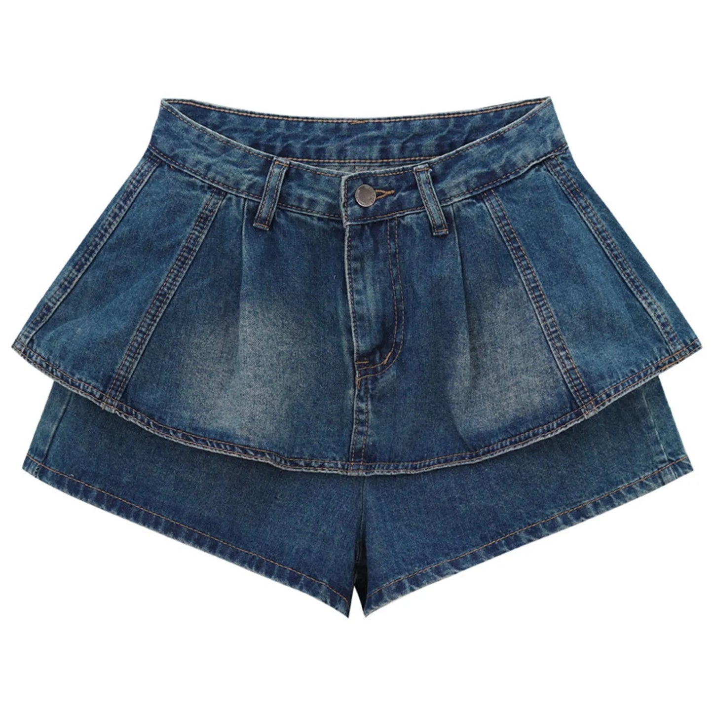 LVSANW Sexy Ruffles Women Denim Skirts Y2k Fashion Korean High Waist Mini Skirts Summer Blue Retro Causal Female Jeans Skirts