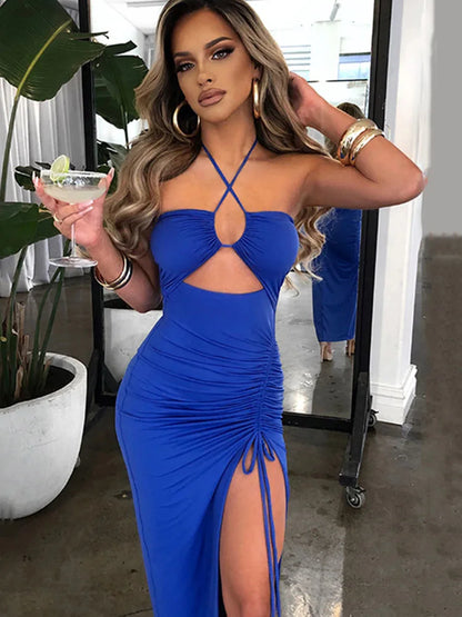 LVSANW Sleeveless Sexy Female Midi Backless Dresses Slim Night Club Party Women's Dress Bodycon Vestidos Elegantes Para Mujer