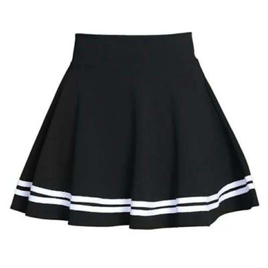 LVSANW Summer 2024 Women Skirt Elastic Faldas Ladies Midi Skirts Pleated Black Sexy Stripe Girl Mini Short School Skirts saia feminina