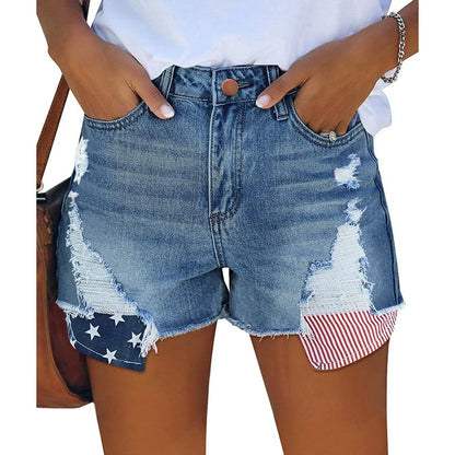 LVSANW Summer New Denim Shorts For Women, high-waisted, Slim, Ripped, Loose, Versatile, Wide-legged, A-line Hot Pants