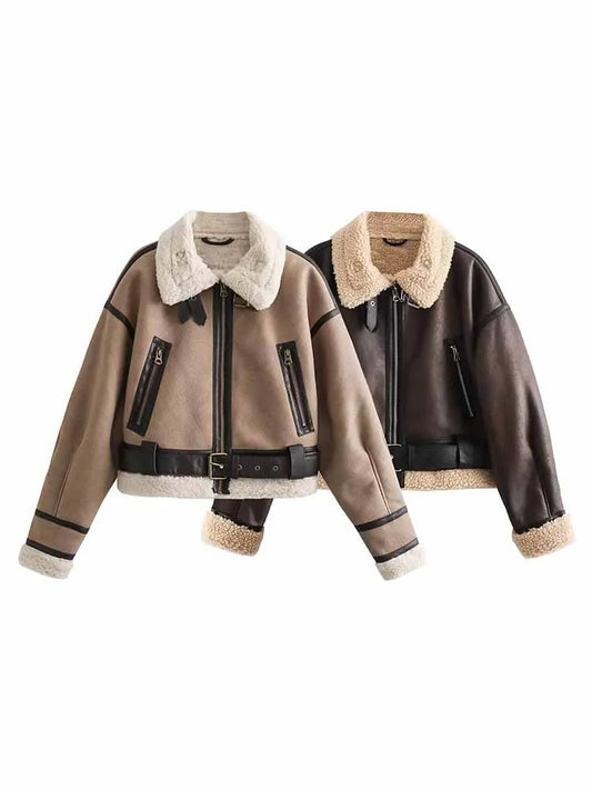 LVSANW TRAF2025 European and American autumn new women's French design fashionable and versatile double-sided short jacket