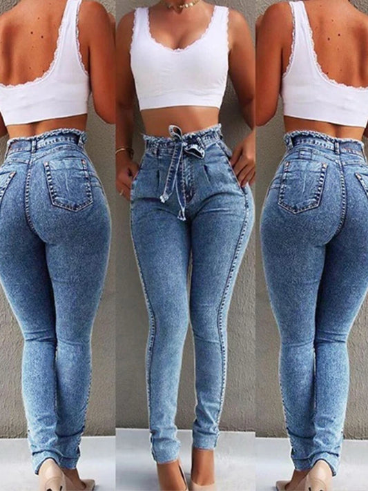 LVSANW Temperament Sexy Slimming Womens Denim Pants 2024 New Summer European and American Style Jeans Streetwear Denim Pants