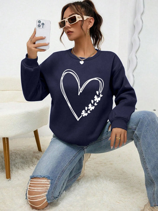 LVSANW The Great Love At The Edge Of Butterflies Design Sweatshirt Female Fleece Crewneck Hooded Street Autumn Pullover New Sportswear