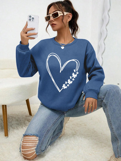 LVSANW The Great Love At The Edge Of Butterflies Design Sweatshirt Female Fleece Crewneck Hooded Street Autumn Pullover New Sportswear