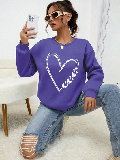 LVSANW The Great Love At The Edge Of Butterflies Design Sweatshirt Female Fleece Crewneck Hooded Street Autumn Pullover New Sportswear