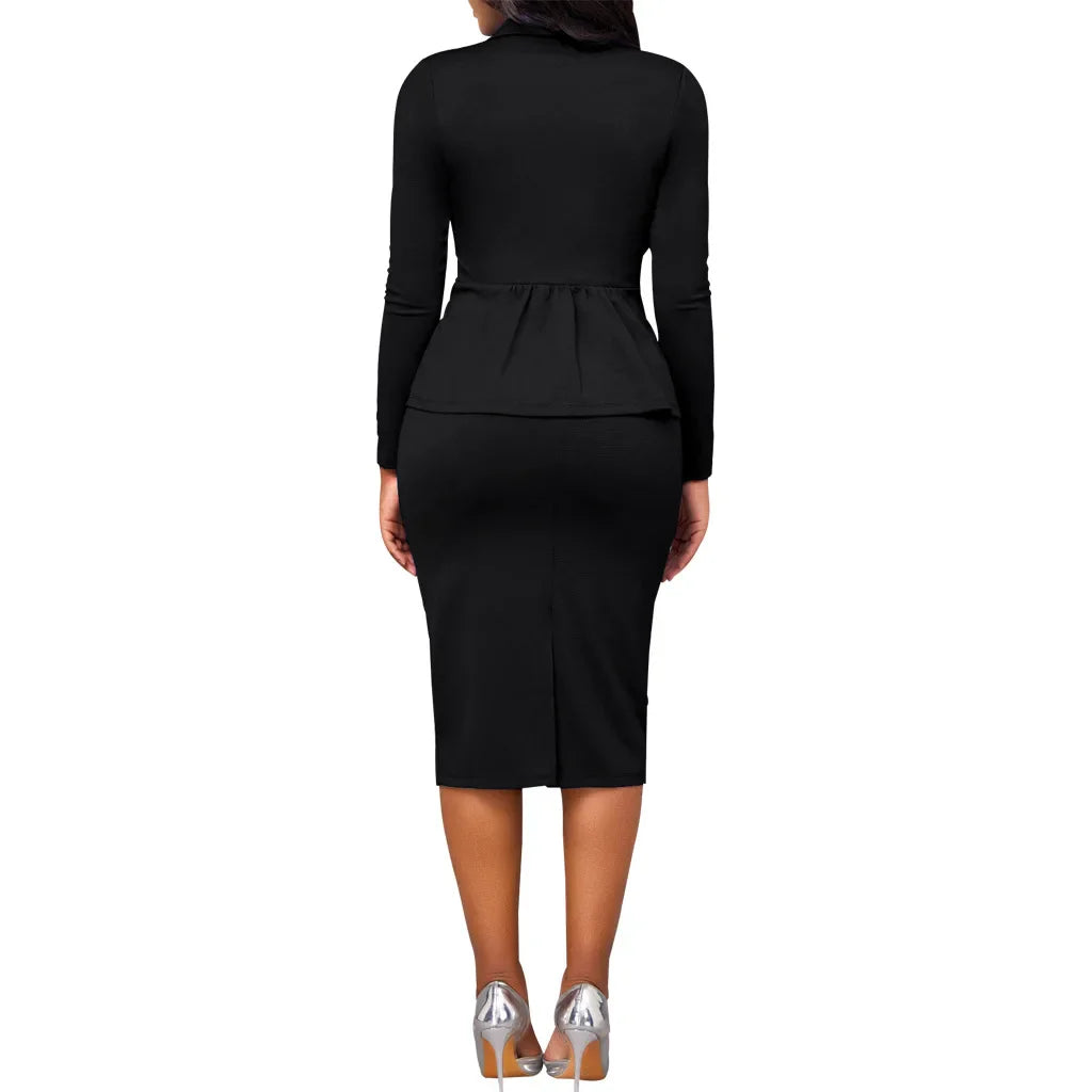 LVSANW Two Piece Skirt Set Women Office Lady New Arrival 2024 Midi Skirt Suit Workwear Single Breasted Top Blazer 2 PCS Set Suit