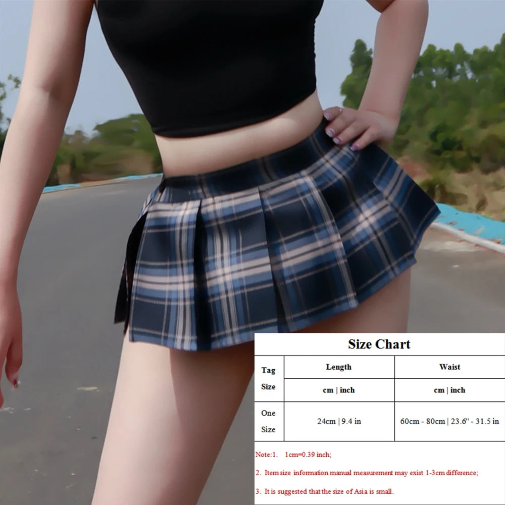 LVSANW Ultrashort Jk Skirts Plaid Cosplay Skirt Porn Summer Schoolgirl Pleated Skirts Japanese Style Women Clubwear Sexy Mini Skirt