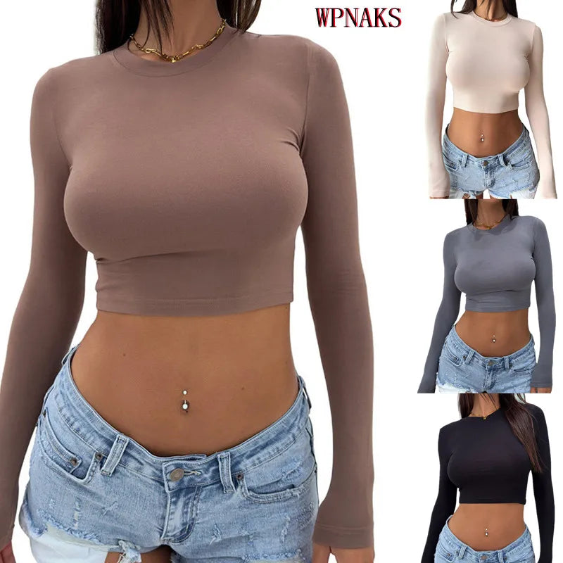 LVSANW WPNAKS y2k Crop Top Cheap Women's Clothing Autumn T-shirts Fashion Clothes 2024 Long Sleeve Top Harajuku Slim Tees Streetwear