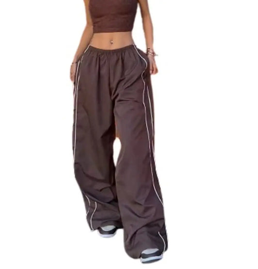 LVSANW Wide Leg Drawstring Side Jogger Sweatpants for Men and Women Y2k Pants