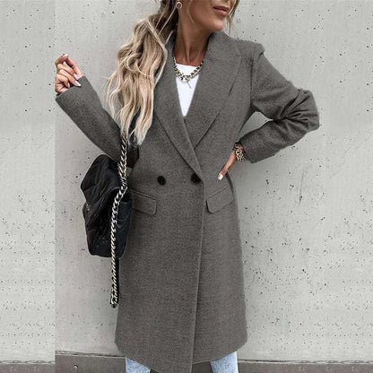 LVSANW Winter Coats Woman 2024 New Women's Coat Trench Luxury Woolen Outerwears Solid Casual Simple England Style Clothes Office Lady