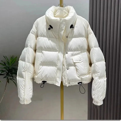 LVSANW Winter Short Thickening Female Down Cotton Jacket Long Sleeved Women Warm Cotton Padded Coat Fashion Ladies Cotton Padded Parkas