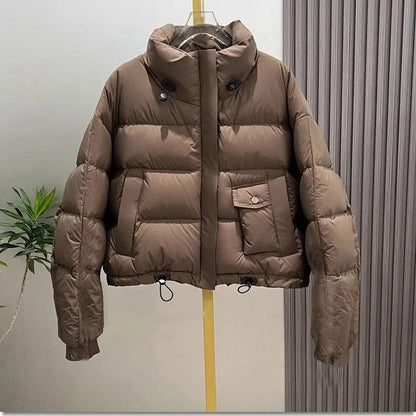 LVSANW Winter Short Thickening Female Down Cotton Jacket Long Sleeved Women Warm Cotton Padded Coat Fashion Ladies Cotton Padded Parkas