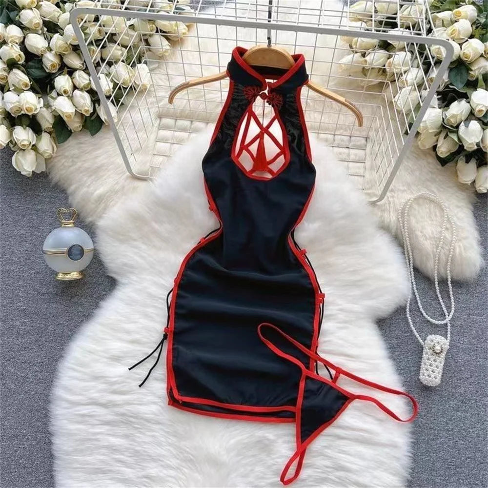 LVSANW Women Beaded Lace Strappy Rompers Lingerie One Piece Combination Catsuits Elastic Onesie Fashion Erotic Sexy Bodysuits Patchwork