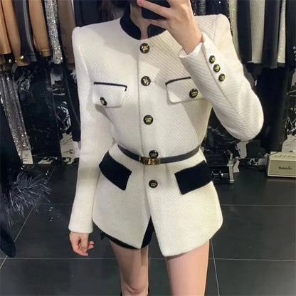 LVSANW Women Blazer Coat New 2024 Autumn Long Sleeve Casual Single-breasted Elegant Office Waist Ladies Suit Coat Tops Female Outerwear