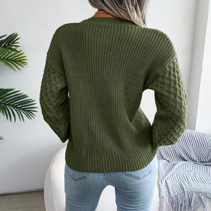 LVSANW Women Casual Lantern Long Sleeve Knitted Pullovers And Sweaters Autumn Winter 2025