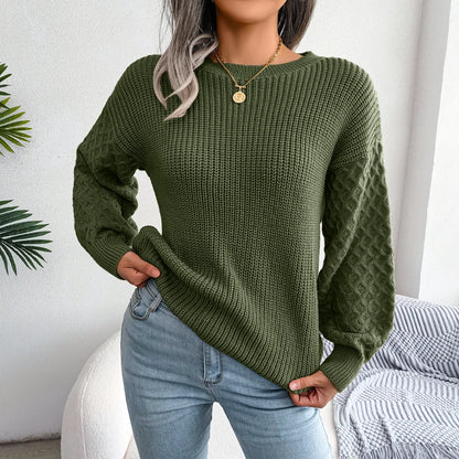 LVSANW Women Casual Lantern Long Sleeve Knitted Pullovers And Sweaters Autumn Winter 2025