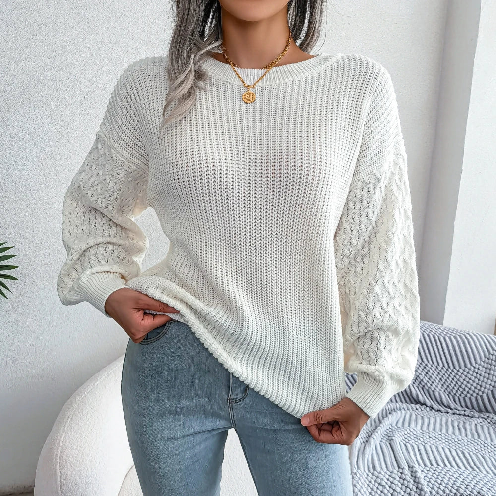 LVSANW Women Casual Lantern Long Sleeve Knitted Pullovers And Sweaters Autumn Winter 2025