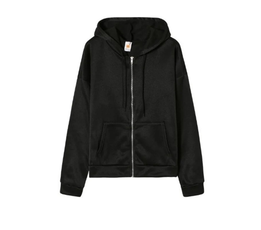 LVSANW Women Fashion Solid Color Hoodies Elegant Long Sleeve Zipper Drawstring Chic Sweatshirt Casual Communte Holiday Pocket Hooded