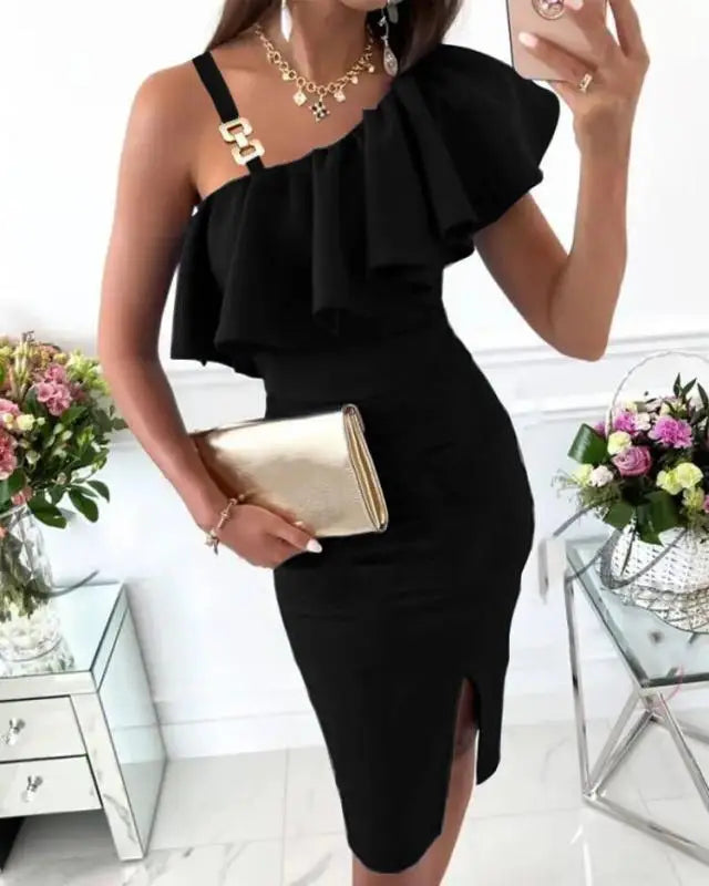 LVSANW Women Flower Printed Sling Dresses Off Shoulder Dresses Woman Party Night Sleeveless Slim Fit Waist Dressde GraduacióN