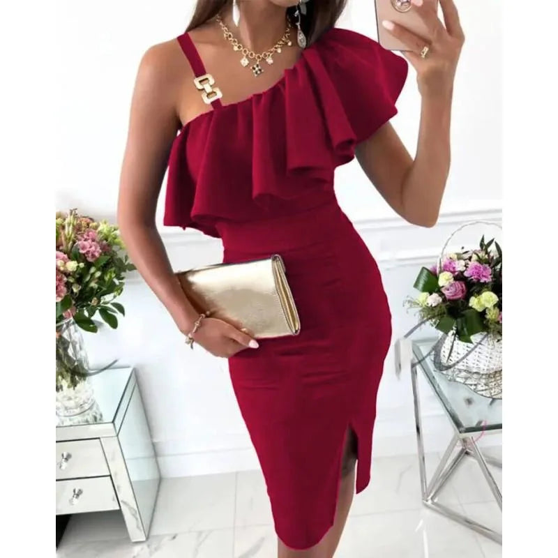 LVSANW Women Flower Printed Sling Dresses Off Shoulder Dresses Woman Party Night Sleeveless Slim Fit Waist Dressde GraduacióN