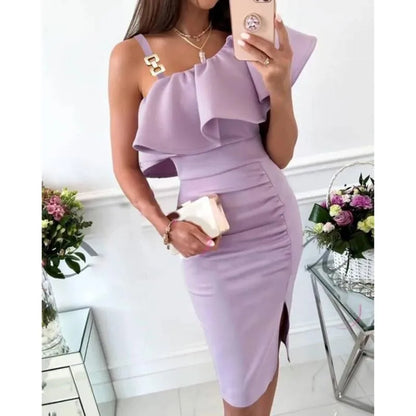 LVSANW Women Flower Printed Sling Dresses Off Shoulder Dresses Woman Party Night Sleeveless Slim Fit Waist Dressde GraduacióN