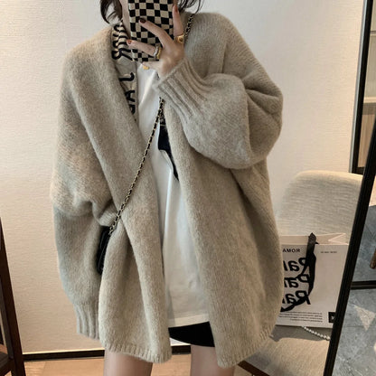 LVSANW Women Long Sleeve Knitted Cardigan Sweater Coats Korean Female Baggy Loose Knitwear Tops  PYMY-MY8151012