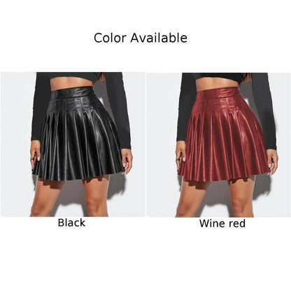 LVSANW Women Skirts High Waist High-quality PU Sexy Versatile A-Line Attractive Comfortable Faux Leather Comfy Fashion