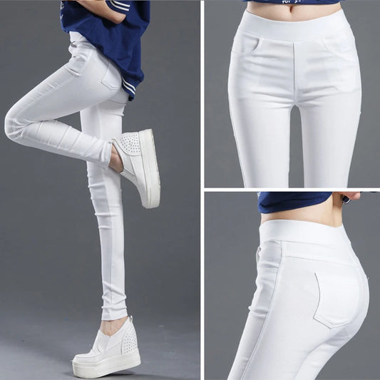 LVSANW Women Summer Elastic Casual Stretch Skinny Leggings Slim Pencil Pants