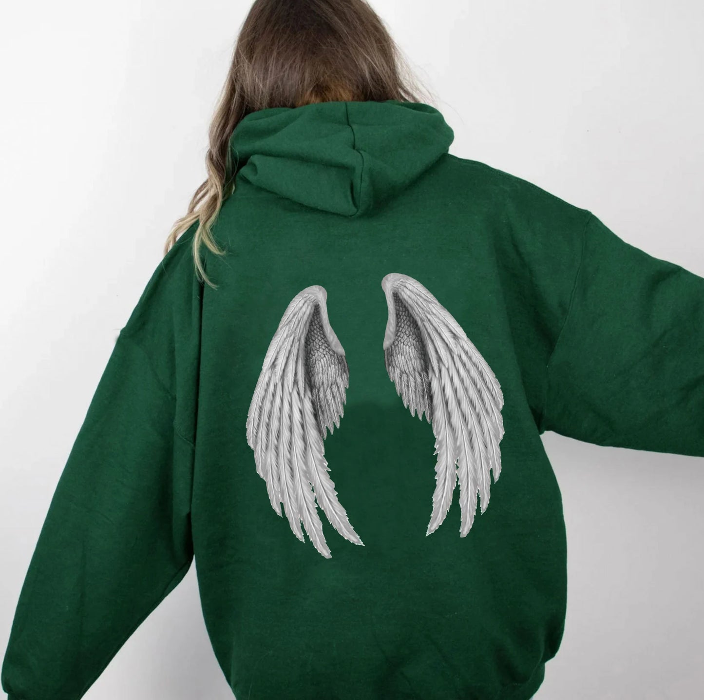 LVSANW Women Wings Print Hoodies Harajuku Oversized Long Sleeve Hooded Jacket Female2025 Autumn Hip Hop Punk Sweatshirt Top