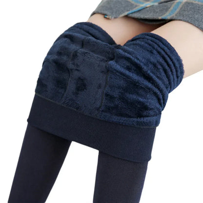 LVSANW Women Winter Leggings Warm Leggins High Waist Solid Color Velvet Women Thickened Velvet Leggings Casual Stretchy Leggings