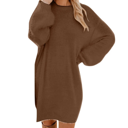 LVSANW Women Winter Sweater Knit Crewneck Warm Long Sleeve Casual Sweatshirts Dress Women Dress 2024 Trend Womens Winter Dresses Casual