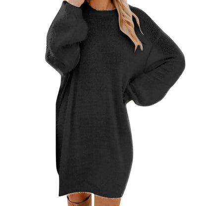 LVSANW Women Winter Sweater Knit Crewneck Warm Long Sleeve Casual Sweatshirts Dress