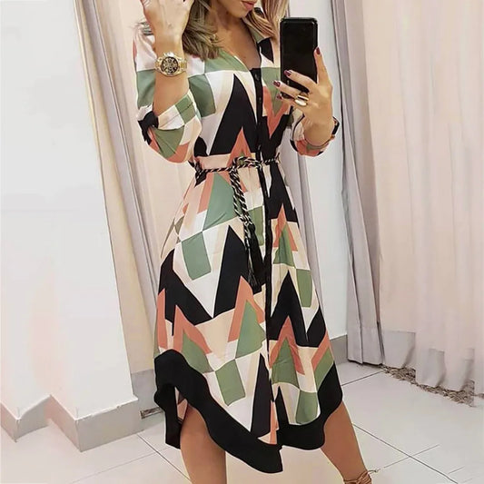 LVSANW Women's Dress Flowy Dresses Summer Holiday Style Feminino Print Casual Plus Size Dress Casual Cocktail Dresses