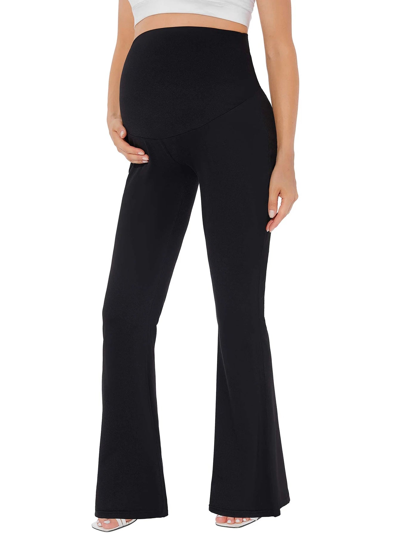 LVSANW Women's European and American maternity wear flared pants for work and leisure pants