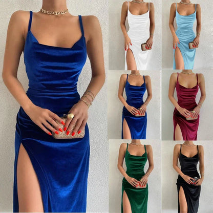 LVSANW Women's Sexy Slim Fit Split Strap Dress Spring and Summer Fashion New 2024