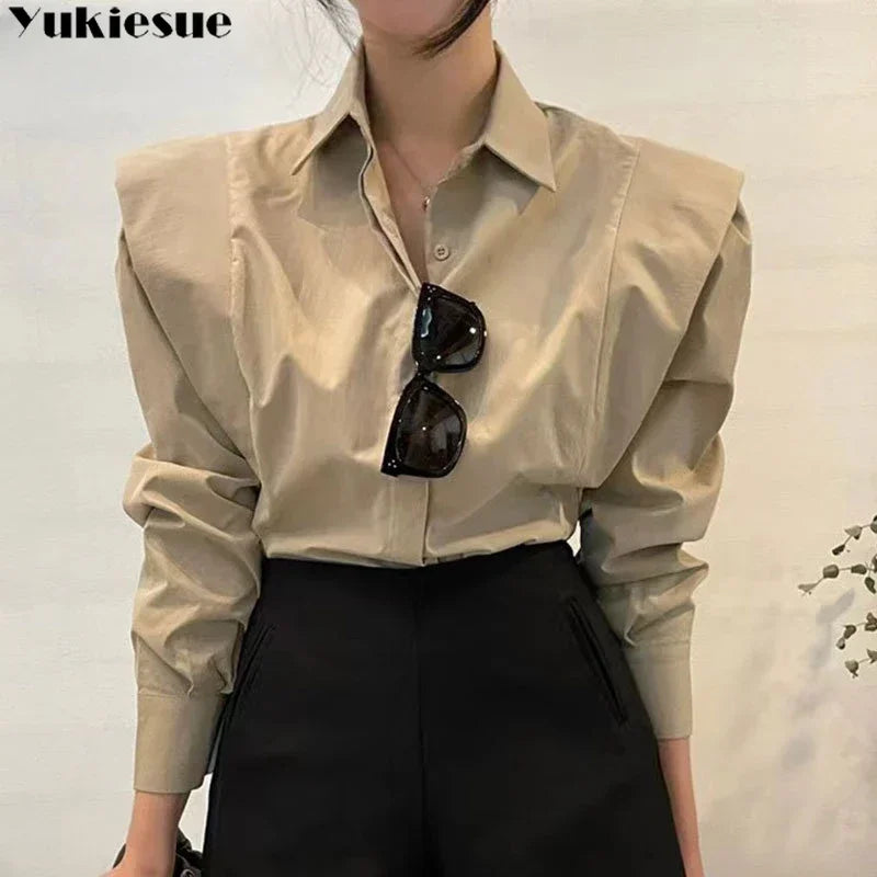 LVSANW Women's Shirt Autumn 2024 New Chic Long-Sleeve Loose Blouses Street Elegant Tops Shirt OL office women blouses and tops shirts