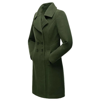 LVSANW Women's Trench Double Breasted Woolen Lined Warm Jacket Lapel Slim Elegant Coat Large Size Streetwear Outerwear Women's Clothing