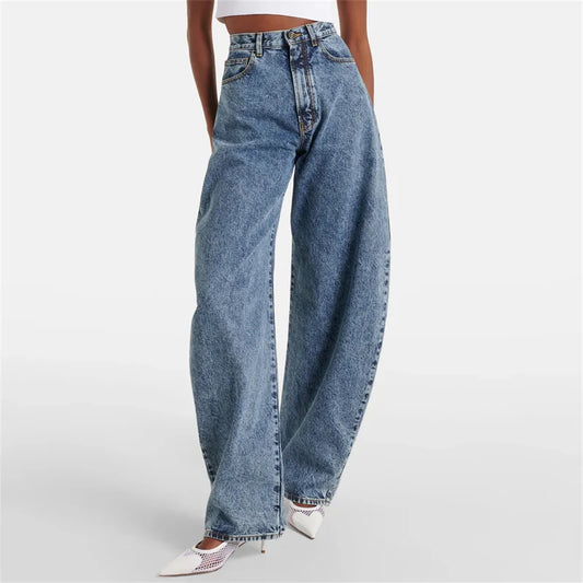 LVSANW Women's pants 2024 Summer New Fashion High Waist Slim Fit Women's jeans Retro washed pure cotton straight leg pants y2k trousers