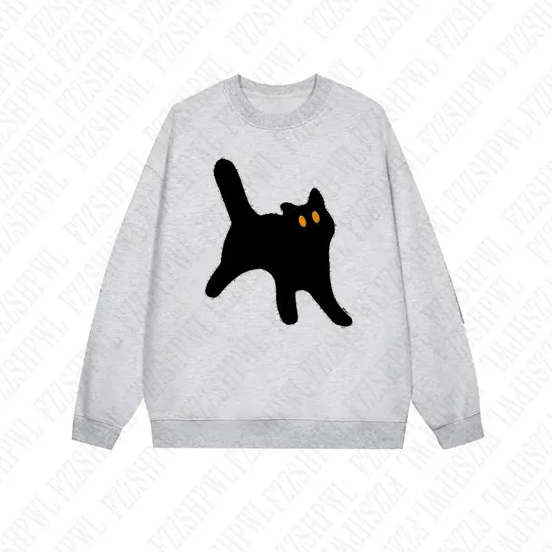 LVSANW Y2K Hoodies Clothes Women Cute Cat Print Autumn Winter Harajuku Loose Sweatshirt Female Punk Fashion Graphic Pullover Kawaii Top