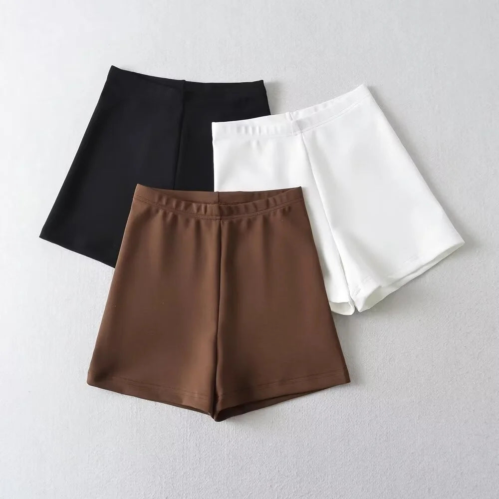 LVSANW Zach Ailsa 2024 Spring New Product for Women's French Small Market European and American High Waist Elastic Shorts