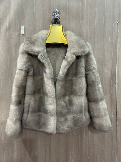 LVSANW ew mink fur coat for 2025, 100% real mink fur coat, warm and stylish in winter