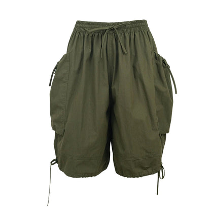 LVSANW imakokoni girls Original 2024 Army Green shorts Loose cargo pants five quarter pants casual women 234057