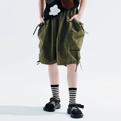 LVSANW imakokoni girls Original 2024 Army Green shorts Loose cargo pants five quarter pants casual women 234057